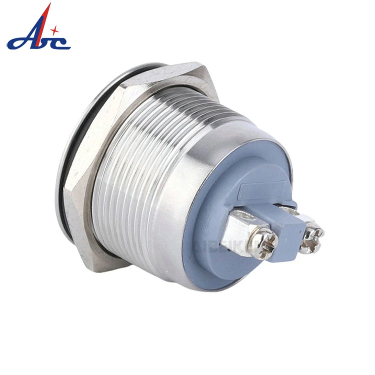 Factory Price Cheap 19mm Flat Head Metal Stainless Steel Housing Latching Push Button Switch for Power Control