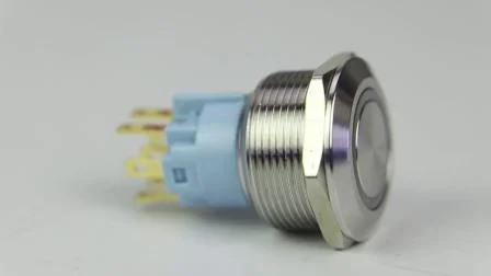 25-мм 8-контактный светодиодный кнопочный переключатель 12 В из водонепроницаемого металла