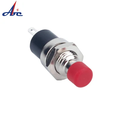 Круглый 2-контактный красный кнопочный переключатель высотой 10 мм с функцией фиксации