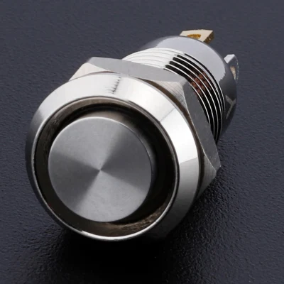 Металлический кнопочный переключатель высотой 8 мм с круглой головкой 1НО мгновенное 4-контактное клеммное кольцо светодиодный кнопочный переключатель