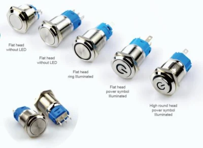 16 мм водонепроницаемый металлический кнопочный переключатель круглый переключатель с подсветкой